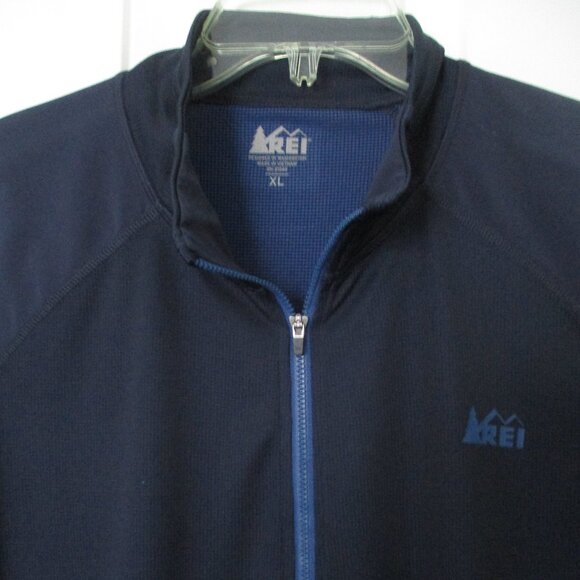 REI Mens L/S Dark Blue 1/2 Zip Lightweight Active Running Top - Size XL - Picture 1 of 3